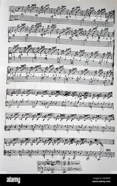Sheet Music By Johann Sebastian Bach 1685 1750 A German Composer And Musician Of The Baroque