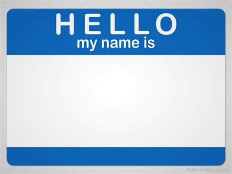 Hello My Name Is Nametag Psd Pdf And Icon Freebies
