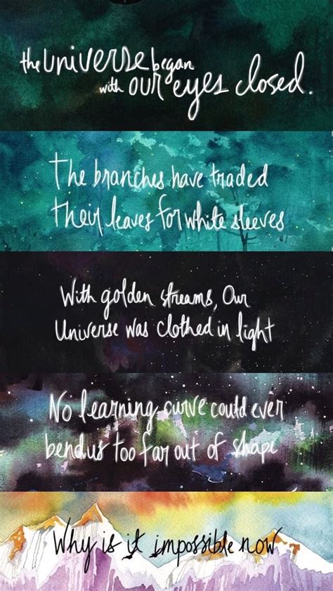 The most famous and inspiring quotes from the last song. Overture // Snow // Sun // Learning Curve // Hold Still ...