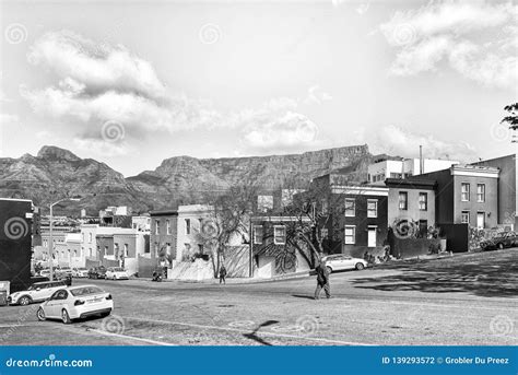 Historic Houses In The Bo Kaap In Cape Town Monochrome Editorial