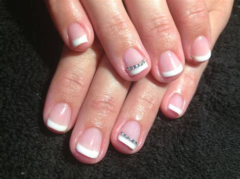 Gelish French Manicure With Diamonds Manicure Nail Art Nails