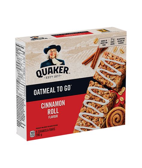 Quaker Oatmeal To Go Cinnamon Roll Oatmeal Bars Quaker