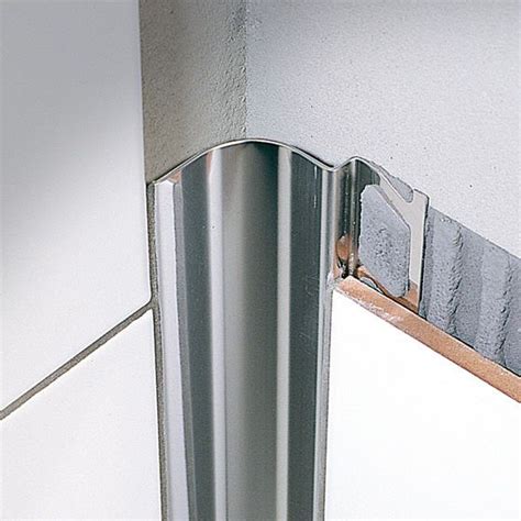 Another idea, kind of building on the idea above, is to not only have the wall trim molding below the chair rail but above the chair rail also. Stainless steel edge trim / for tiles / inside corner ...
