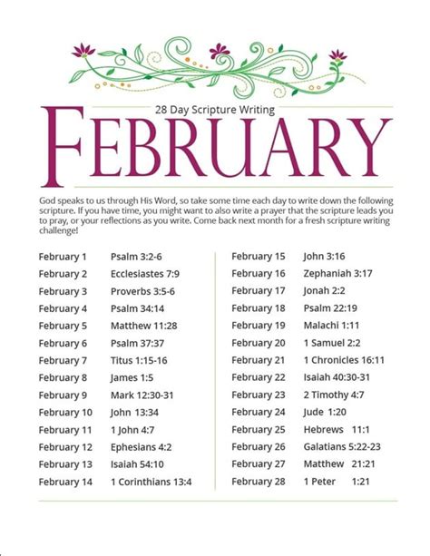 February Scripture Writing Plan Inside Ibelieve