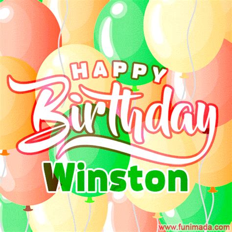Happy Birthday Image For Winston Colorful Birthday Balloons 