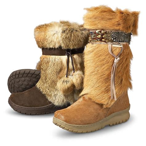 Womens Bearpaw® Kola Goat Fur Boots Chestnut 166756 Casual Shoes