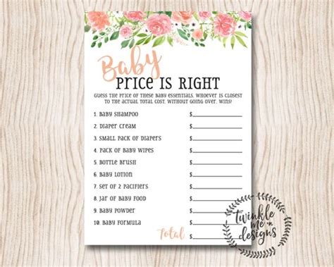 Baby Price Is Right Printable Price Is Right Baby Shower