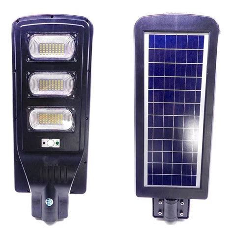 refletor luminária pública poste solar led 60w c sensor frete grátis