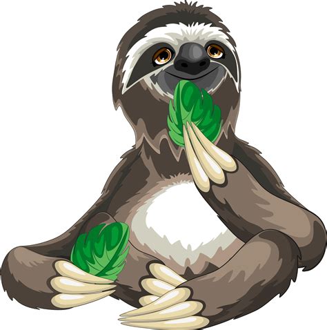 Sloth Cartoon Royalty Free Sloths Eat Leaves Png Download 18371855
