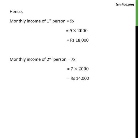 Example 11 Ratio Of Incomes Of Two Persons Is 9 7 Elimination