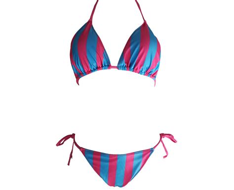 Sunwoif Womens Halter Bikini Set Spotted Padded Swimsuit Striped