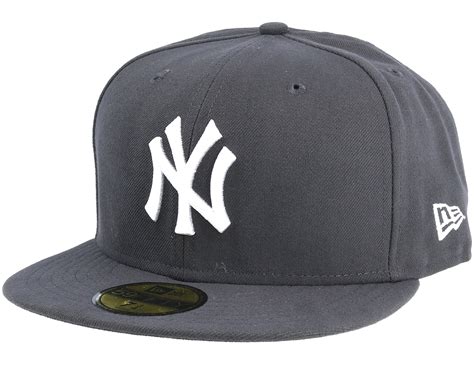 New York Yankees MLB Basics Graphite White Fifty Fitted New Era Casquette Hatstore Fr