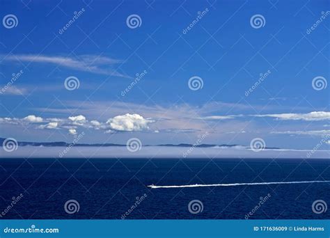 Morning At Sea Clouds And Fog Over Alaskan Islands In The North