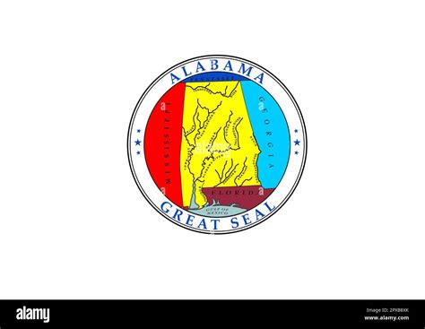 Coat Of Arms Of The Us State Of Alabama On White Background On Fabric