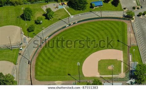 Circular Mowing Pattern Baseball Field Stock Photo Edit Now 87551383