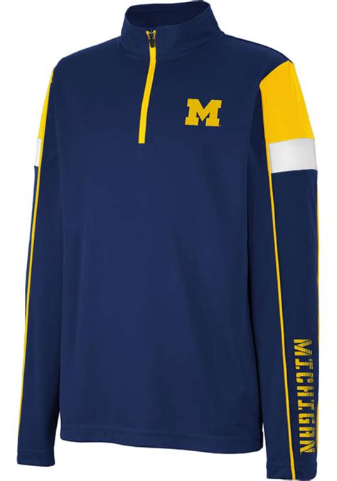 Colosseum Michigan Wolverines Youth Navy Blue Screever Long Sleeve Shirt