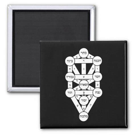 Kircher Tree Of Life In Hebrew On Black Magnet Zazzle Black Magnets