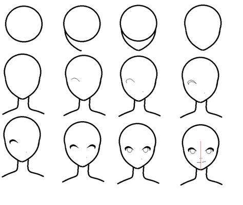 How To Draw An Anime Head And Face In Front View Easy