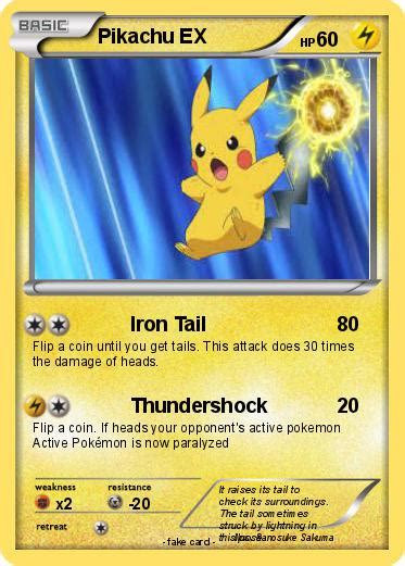 Pokémon Pikachu Ex 1192 1192 Iron Tail My Pokemon Card