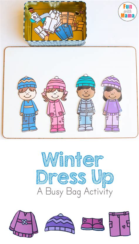 Printable Winter Paper Dolls Dress Up Busy Bag Fun With Mama