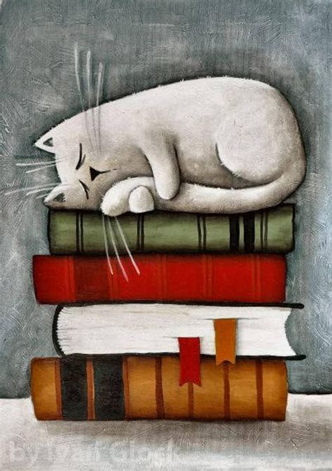 Sui Libri Del Gatto Gatto Disegno Cute Cat Cat Cartoon Etsy Italia