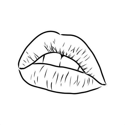 Premium Vector Sexy Plump Lips Kiss Pink Watercolor And Line Art Hand Drawn Vector Illustration