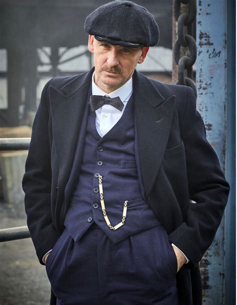 Mens Peaky Blinders Arthur Shelby Vested Navy Suit With Black Overcoat