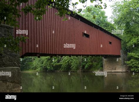 Covered Bridge Lancaster County Pennsylvania Stock Photo Alamy