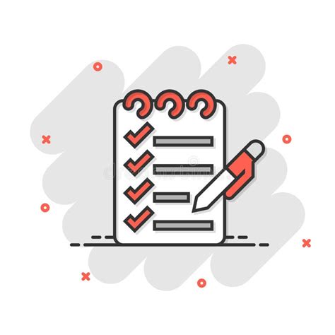 To Do List Icon In Comic Style Document Checklist Cartoon Vector