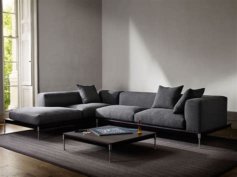 Savile Modular L Shape Sofa Charcoal Contemporary Living Room
