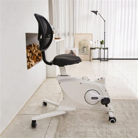 Flexispot White Cycle Exercise Bike Chair For Desks Mesh Backrest