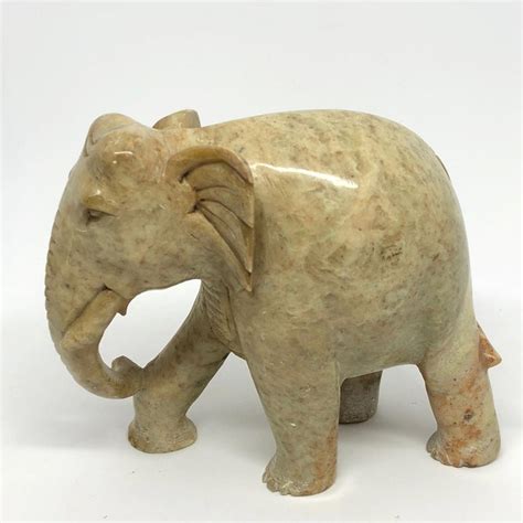 Hand-Carved Elephant Marble Sculpture Mid-Century Modern, 1970s For 