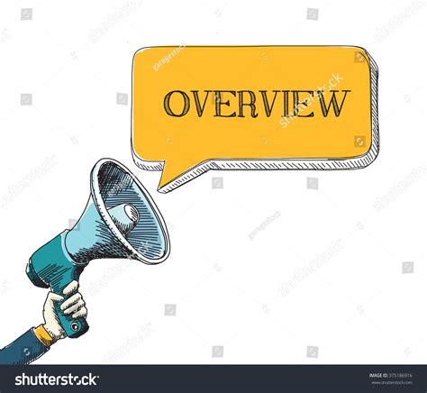 Overview Word Speech Bubble Sketch Drawing Stock Vector Royalty Free