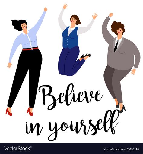 Believe In Yourself Woman Positive Concept Icon Vector Image