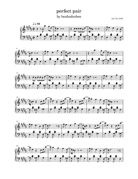 Perfect Pair Beabadoobee Sheet Music For Piano Solo