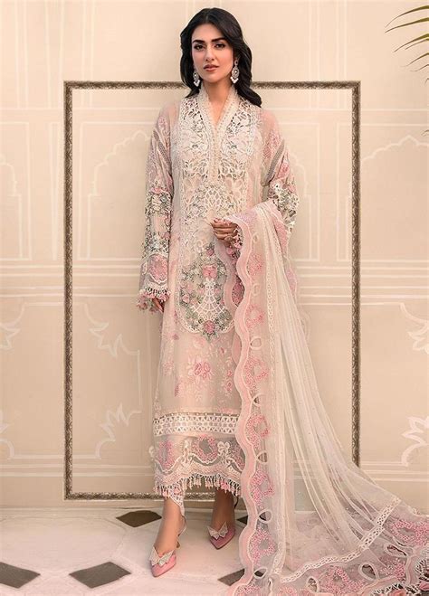 Maria B Embroidered Organza Suits Unstitched 4 Piece Mb23mh D4 Luxury