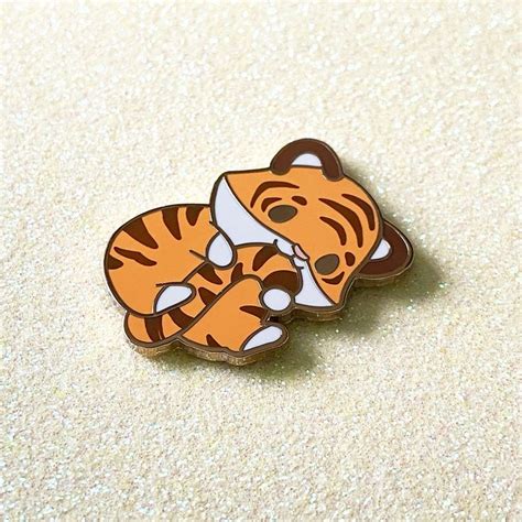 Cute Tiger Munchimal Kawaii Big Cat Animal Enamel Pin Lapel Etsy Uk