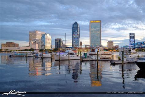 Jacksonville Marina And Skyline View Florida Royal Stock Photo
