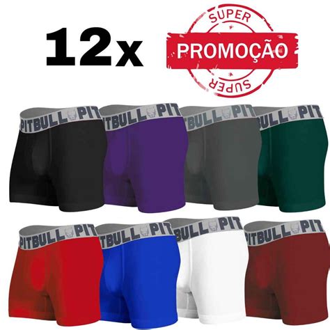 Kit Com 12 Cuecas Box Masculina Adulto Pitbull Atacado Shopee Brasil