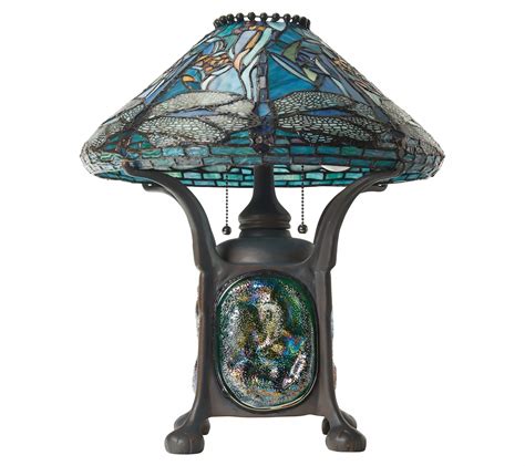 River Of Goods H Dragonfly Tiffany Style Table Lamp QVC