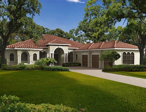 Exterior One Story Home Pictures This One Story Mediterranean Style