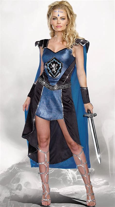 Vocole Women Roman Warrior Costume Middle Ages Sexy King Slayer Fancy Dress On