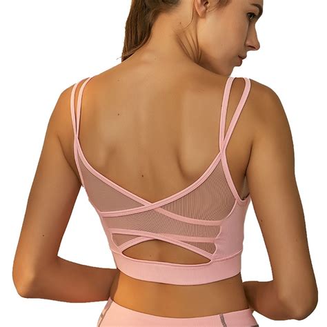 sexy sport bra mesh breathable yoga bra tops fitness women shockproof sports bra workout running