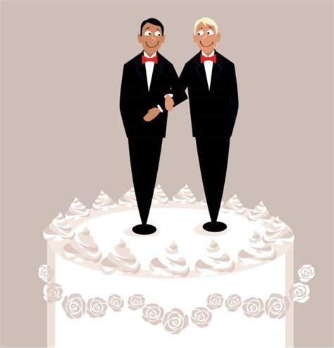 Wedding Cake Topper Gay Stock Vectors Istock