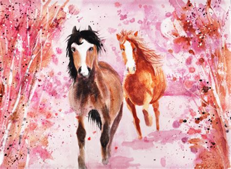 Running Free Watercolor Painting