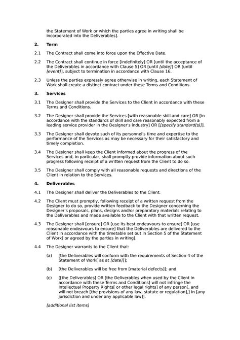 Graphic Design Terms And Conditions Template