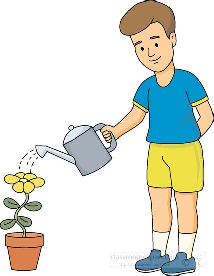 Gardening Clipart Watering Flower With Water Can 2 Classroom Clipart