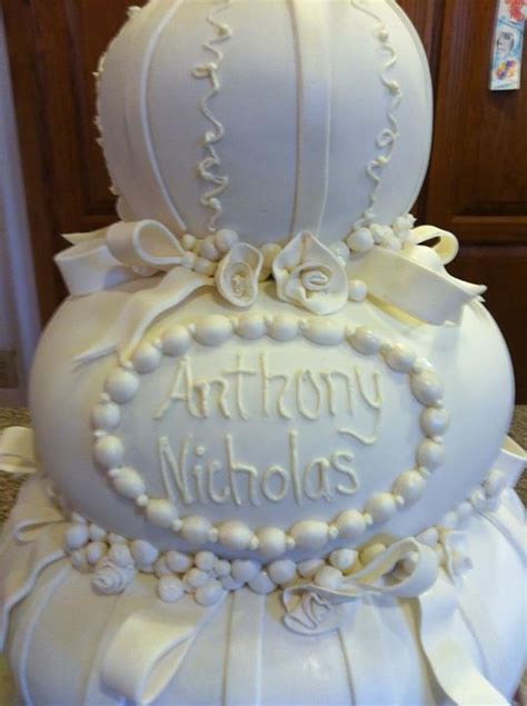 Katrinas Custom Cakes Elegant Christening Cake