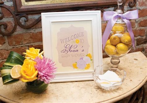 Furuix bridal shower decorations 10 pcs yellow lavender grey purple 10inch tissue paper pom pom paper lanterns mixed package for lavender themed party baby shower decoration (lavender grey yellow). Sweet Lemon & Lavender Baby Shower - Baby Shower Ideas ...