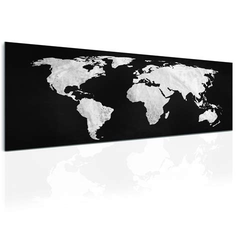 Obraz Černobílá Mapa Světa 150x60 Cm Design Outlet